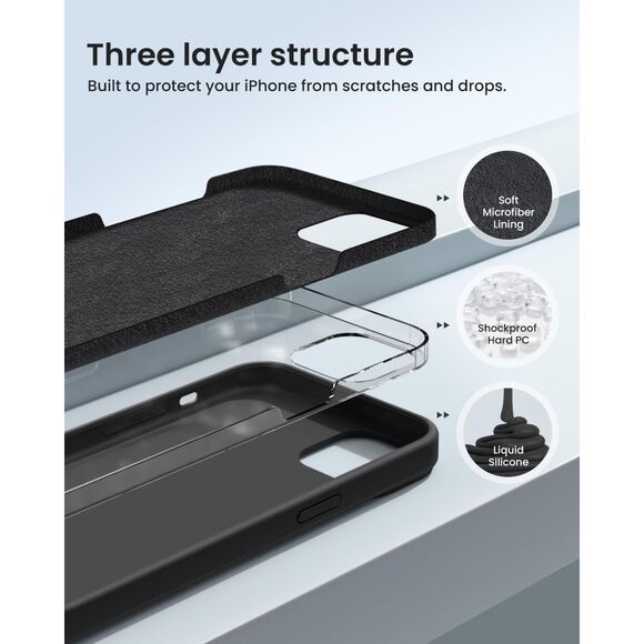 Iphone 15, 6.1 Silicone Case‎ Black (3922) - Picture 2 of 7